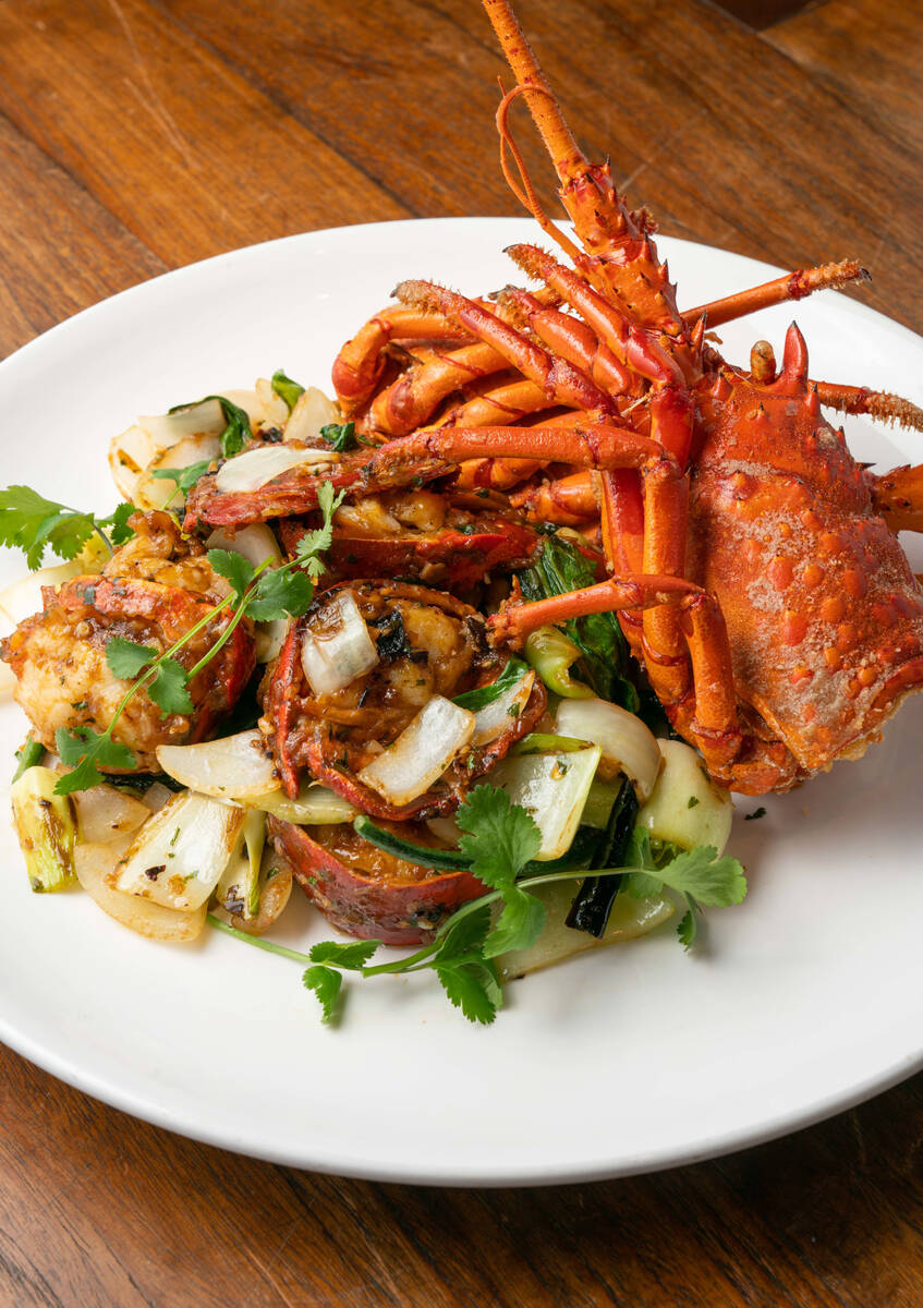 Wok-fried spiny lobster for Lunar New Year 2025 from Water Grill in the Forum Shops at Caesars ...