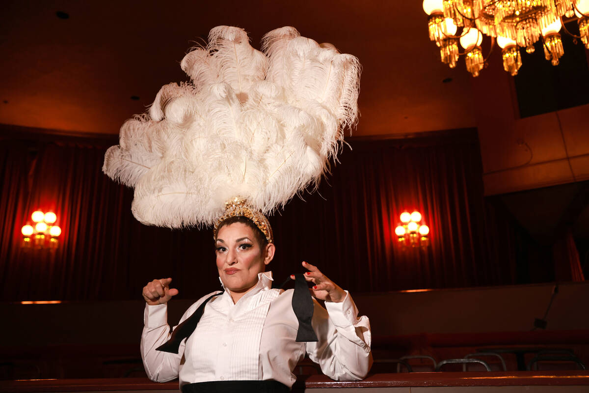 Amy “Miss Behave” Saunders poses for a photo in the Plaza Showroom in downtown La ...