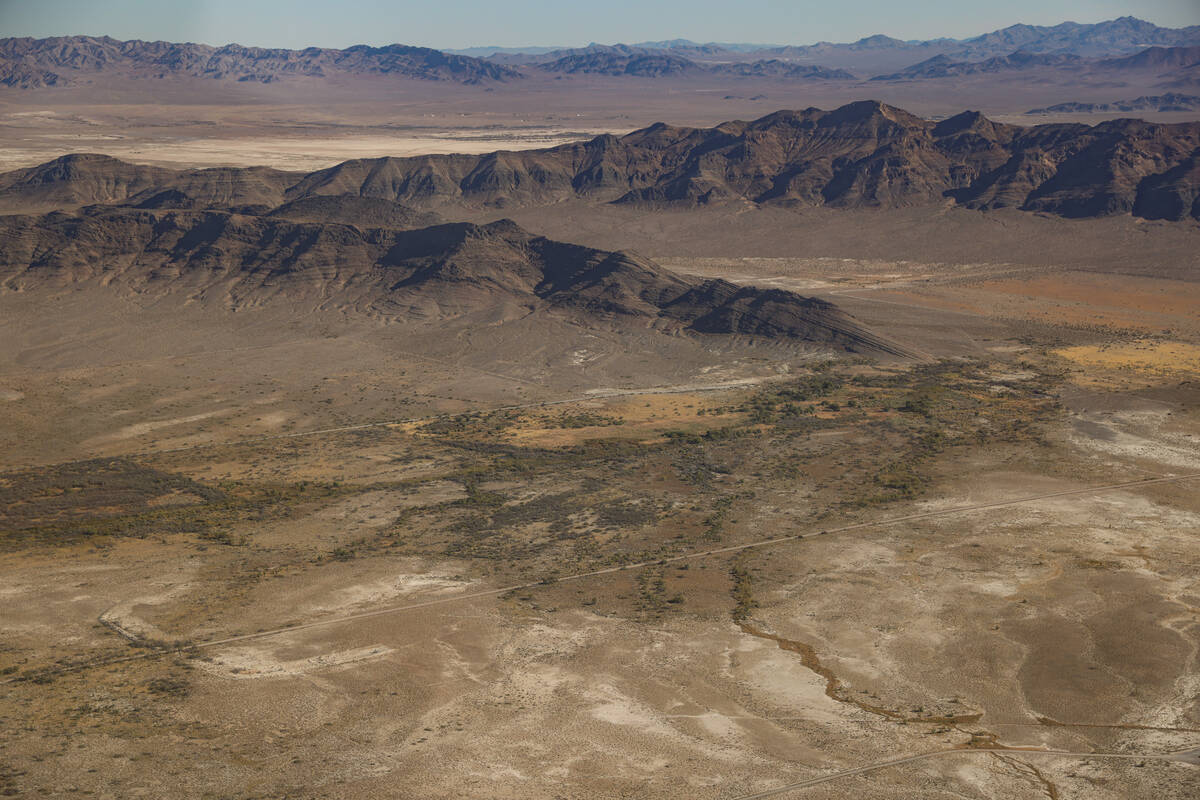 Ash Meadows National Wildlife Refuge seen from a ride with EcoFlight, a nonprofit that provides ...