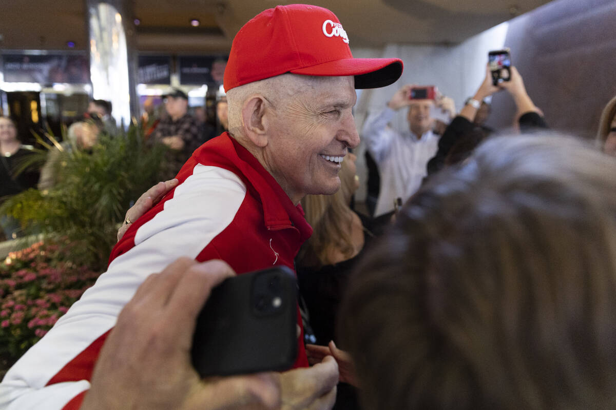 Jim “Mattress Mack” McIngvale talks to fans during the grand opening celebration ...