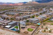 An aerial photo shows homes near Charleston Boulevard, on Thursday, June 15, 2023, in Las Vegas ...