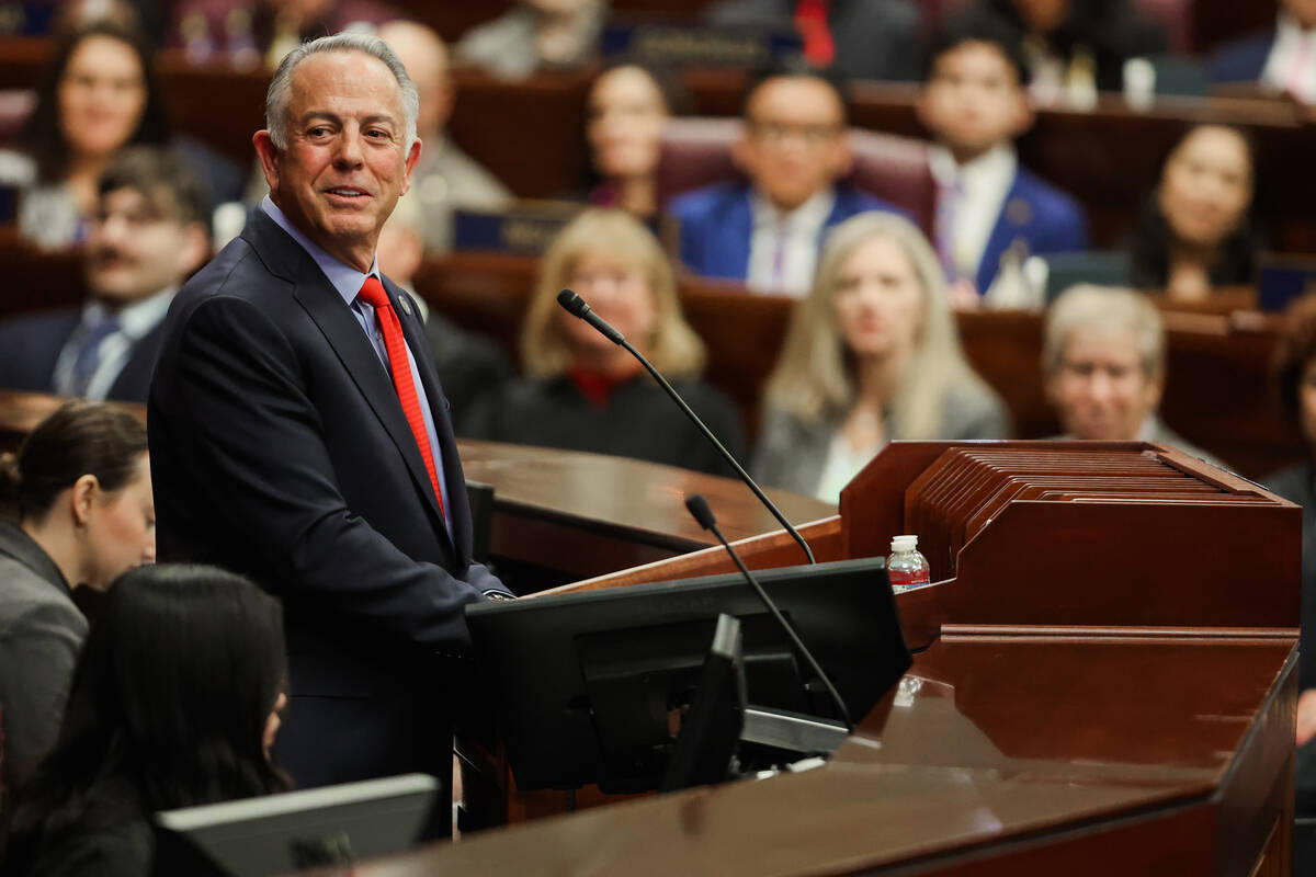 Nevada Governor Joe Lombardo delivers his State of the State address Wednesday, January 15, 202 ...