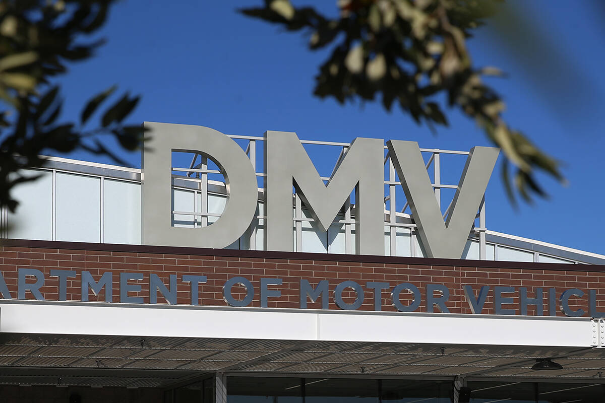 A Nevada Department of Motor Vehicles office sign. (Las Vegas Review-Journal)