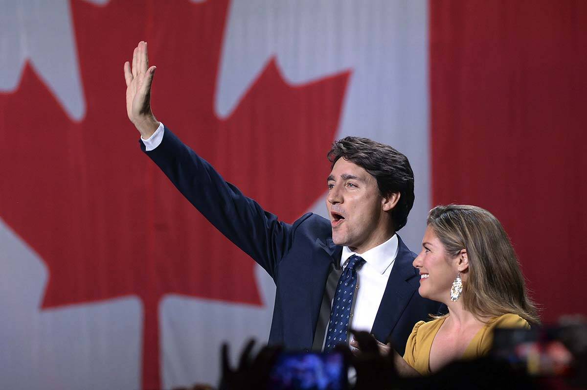 Liberal leader Justin Trudeau and wife Sophie Gregoire Trudeau. (Ryan Remiorz/The Canadian Pres ...