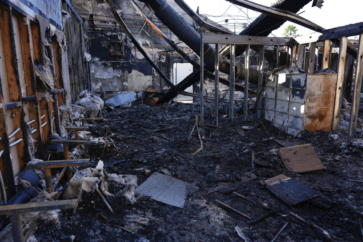 The inside of a classroom is seen at Palisades High School in the aftermath of the Palisades Fi ...