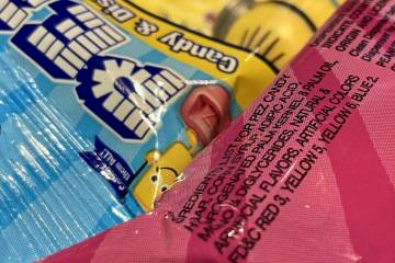 Pez candy, which contains red dye no. 3, is on display at a store in Lafayette, Calif., March 2 ...