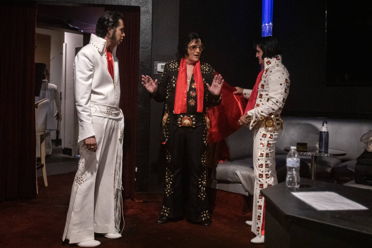 Elvises appear at the Vegas Elvis Festival Tribute Artist Preliminary Round 1 on Friday, June 1 ...