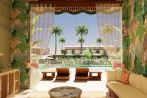 A rendering of Palm Tree Beach Club at MGM Grand, due to open in 2025 at the former Wet Republi ...