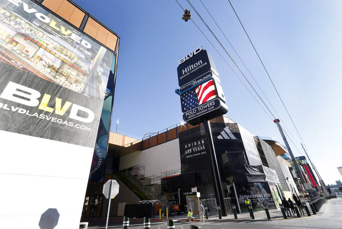 The new BLVD property is seen on the Strip, on Thursday, Jan. 16, 2025, in Las Vegas. (Bizuayeh ...