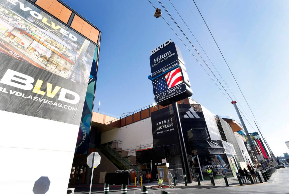 The new BLVD property is seen on the Strip, on Thursday, Jan. 16, 2025, in Las Vegas. (Bizuayeh ...