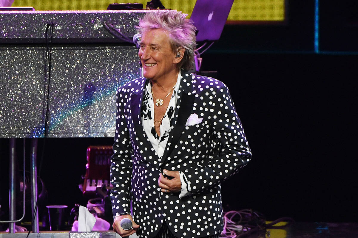 Rod Stewart performs at Caesars Palace Colosseum on Sept. 30, 2019, in Las Vegas. (Denise Trusc ...