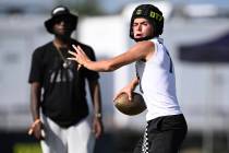 Defcon1 quarterback Sebastian Circo (7) against Fleaux during the OT7 Championships football to ...