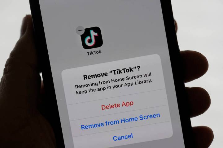 A TikTok app is shown on a phone in San Francisco, Friday, Jan. 17, 2025. (AP Photo/Jeff Chiu)