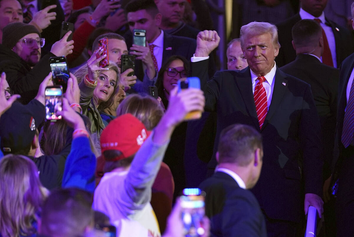 President-elect Donald Trump arrives at a rally ahead of the 60th Presidential Inauguration, Su ...