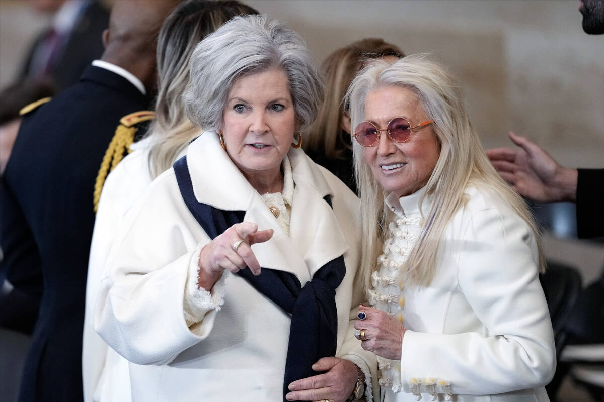 Incoming White House Chief of Staff Susie Wiles, left, and Las Vegas resident Dr. Miriam Adelso ...