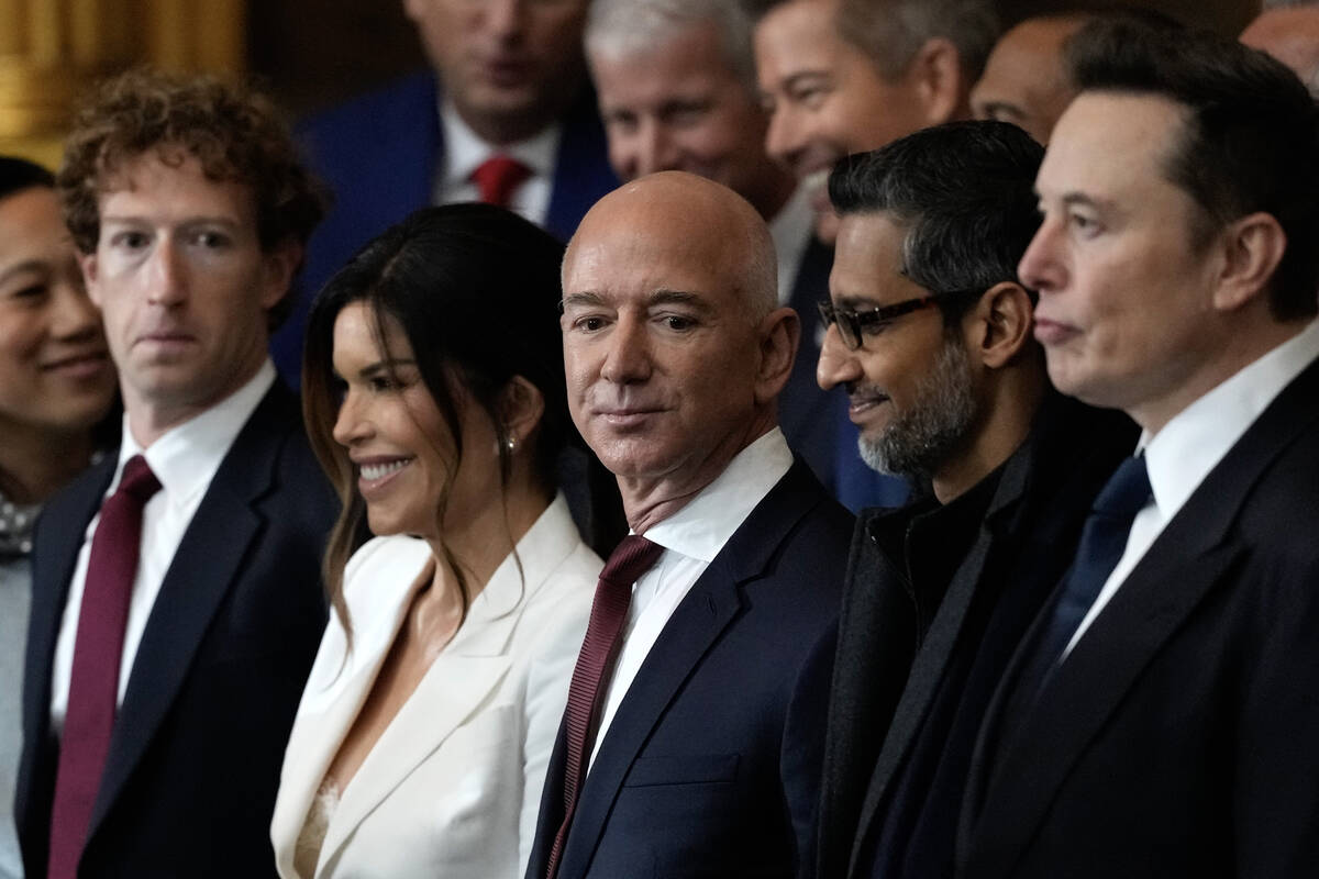 Guests including Mark Zuckerberg, Jeff Bezos, Sundar Pichai and Elon Musk, arrive before the 60 ...