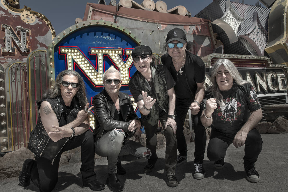 The Scorpions, shown at Neon Museum in Las Vegas, are pushing back their residency at PH Live u ...