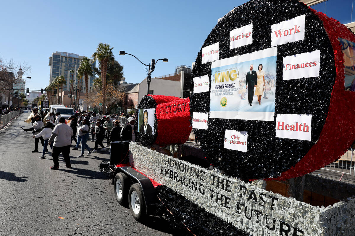 Participants with Victory Missionary Baptist Church march in the 43rd annual Martin Luther King ...