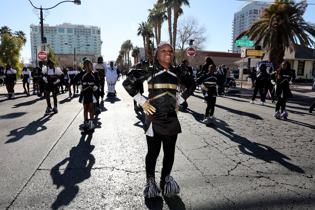 Las Vegas Hi Steppers and California Black Diamonds of Los Angeles perform during the 43rd annu ...