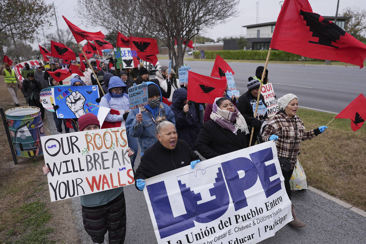 La Union del Pueblo Entero (LUPE), meaning The Union of the Entire People, march to protest the ...