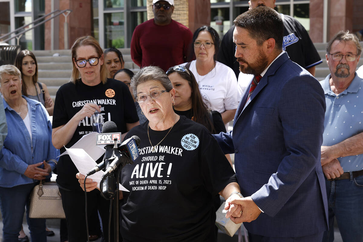 Annette Walker, the mother of Christian Walker, an inmate who died inside a Nevada state prison ...