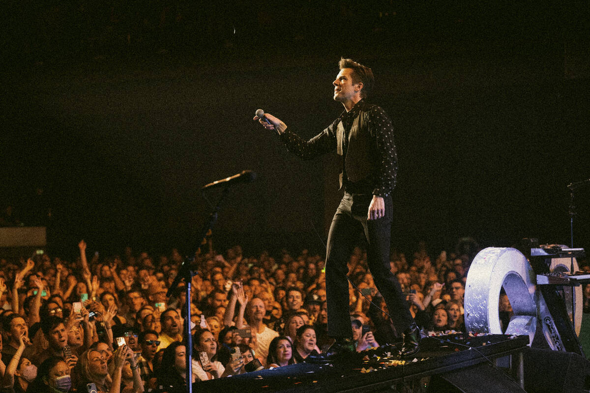 Brandon Flowers of The Killers is shown at the Chelsea at the Cosmopolitan of Las Vegas on Sund ...