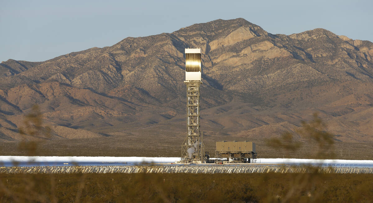 The Ivanpah Solar Electric Generating Facility, seen in February 2014 in Primm. (AP Photo/Chris ...