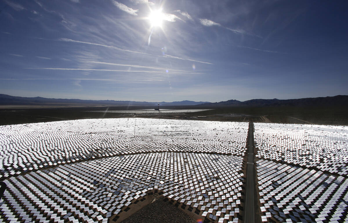 The Ivanpah Solar Electric Generating Facility, seen in February 2014 in Primm. (AP Photo/Chris ...