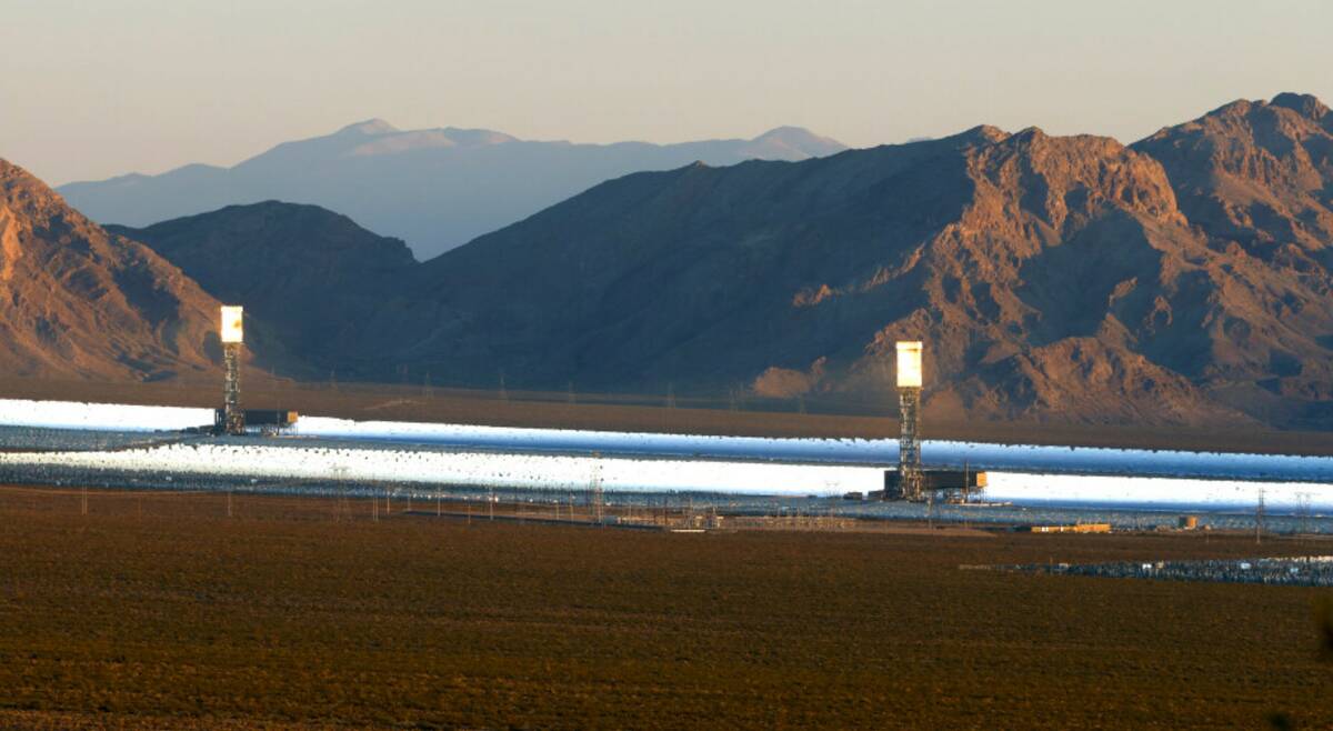 The Ivanpah Solar Electric Generating Facility, seen in September 2024 in Primm. (Bizuayehu Tes ...