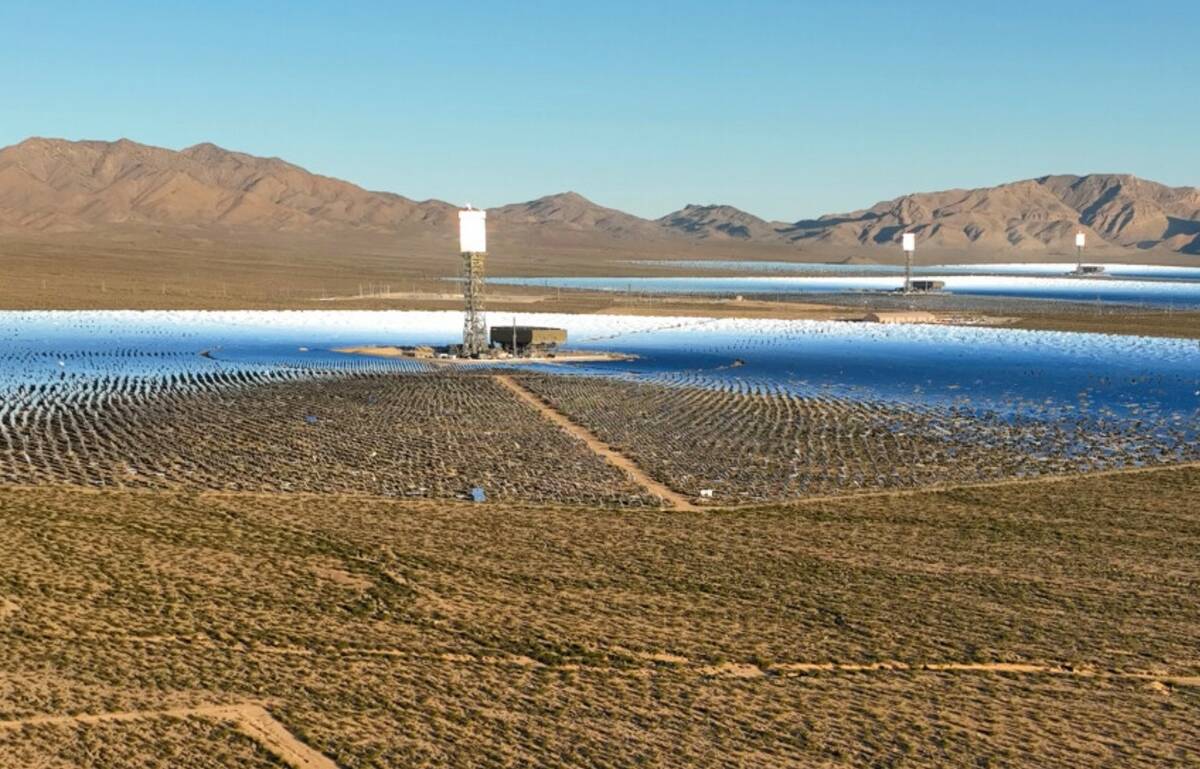 The Ivanpah Solar Electric Generating Facility, seen in September 2024 in Primm. (Bizuayehu Tes ...