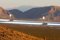 The Ivanpah Solar Electric Generating Facility, seen in September 2024 in Primm. (Bizuayehu Tes ...