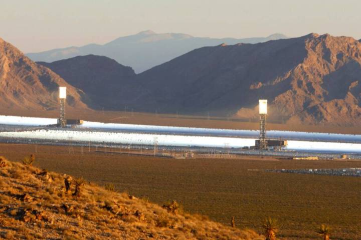 The Ivanpah Solar Electric Generating Facility, seen in September 2024 in Primm. (Bizuayehu Tes ...