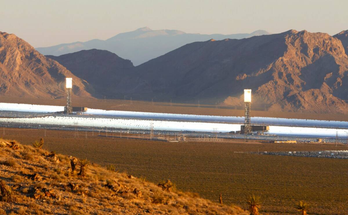 The Ivanpah Solar Electric Generating Facility, seen in September 2024 in Primm. (Bizuayehu Tes ...