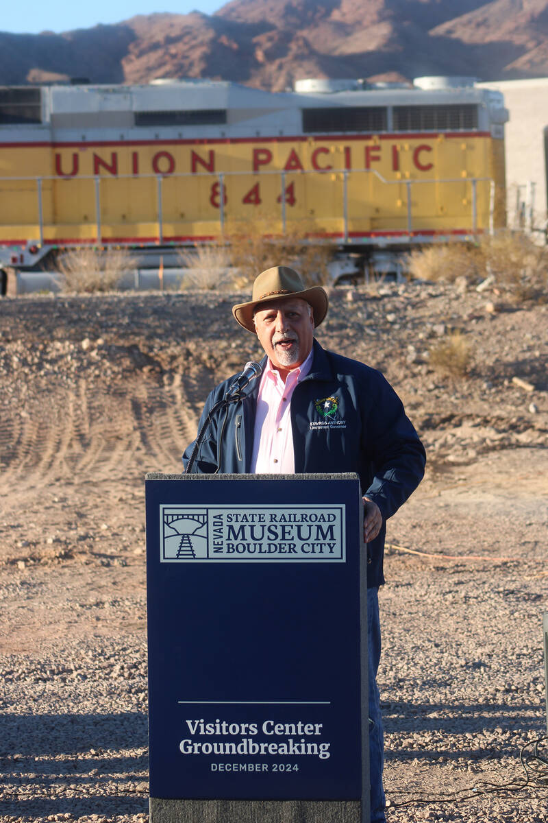 Nevada Lt. Gov. Stavros Anthony speaking in Boulder City. (Ron Eland/Boulder City Review file p ...