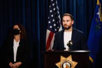 FILE - Michael Vogen, director of case management for Othram Inc., addresses the media about a ...