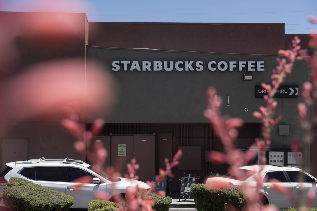 A file photo shows a Starbucks location in Las Vegas. (Las Vegas Review-Journal/File)