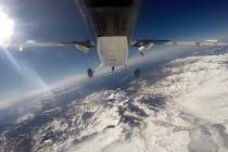 Scientists from NASA’s Jet Propulsion Laboratory fly over the Tuolumne River Basin of Califor ...