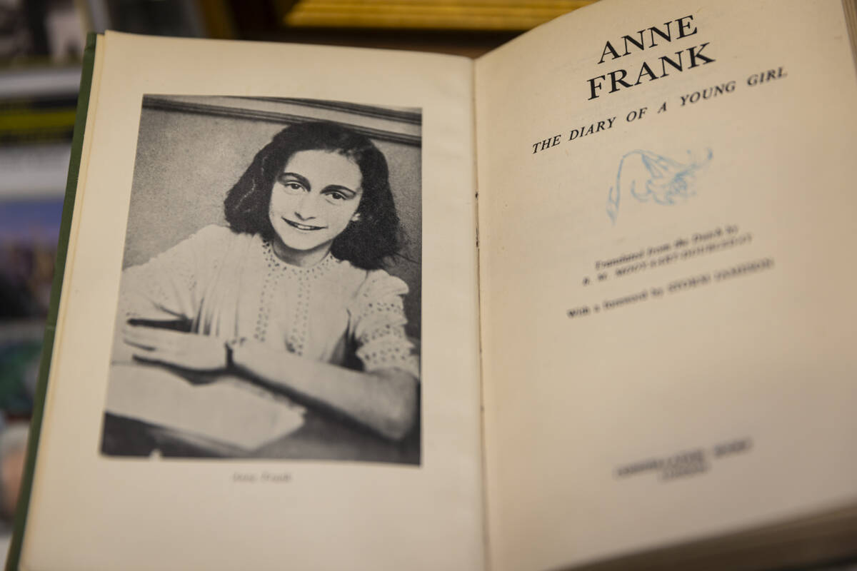 A first edition copy of the diary of Anne Frank is seen at the "The Holocaust: Reconstruct ...