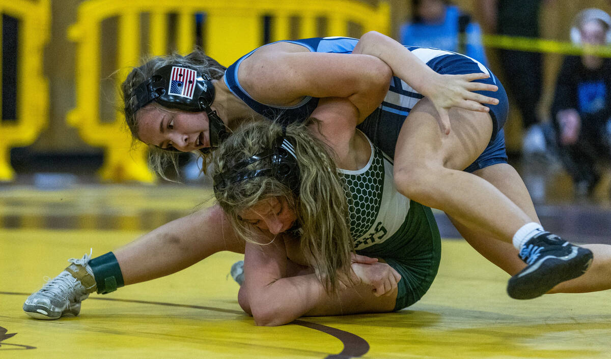 Centennial’s Tylene Tran dominates Virgin Valley’s Raylynn Woods during their 110 ...