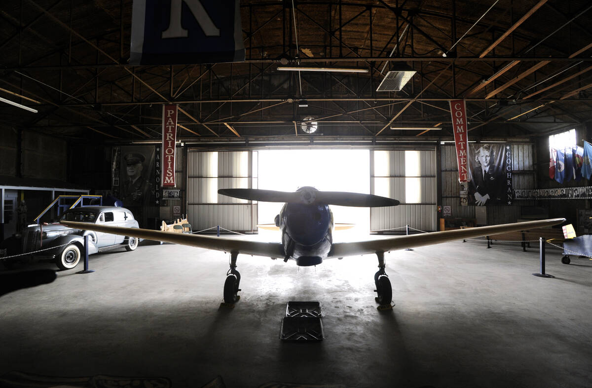 FILE - A PT-19 Primary Trainer airplane rests in the hangar at the National WASP (U.S. Army's W ...