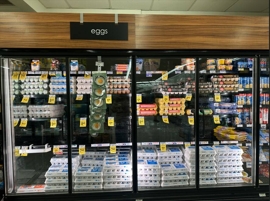 The egg cooler at the Vons located at 475 E. Windmill Lane. (Emerson Drewes/Review Journal)