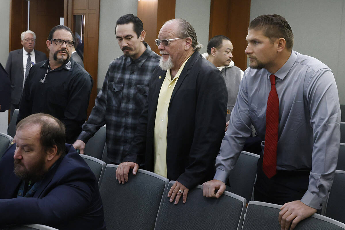 Defendants (left to right) Stephen Alo, Aaron Chun, Richard Devries, the president of the local ...