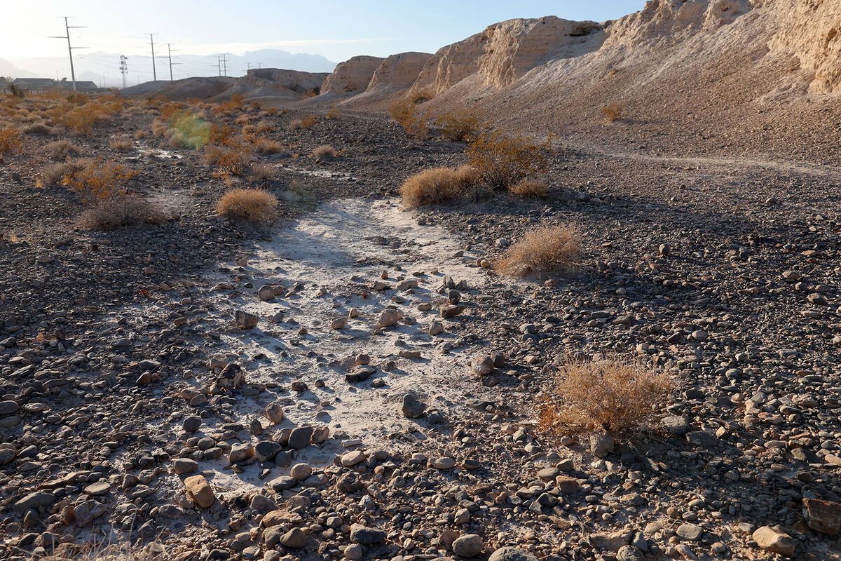 A dry wash is seen at Tule Springs Fossil Beds National Monument in Las Vegas Wednesday, Jan. 2 ...