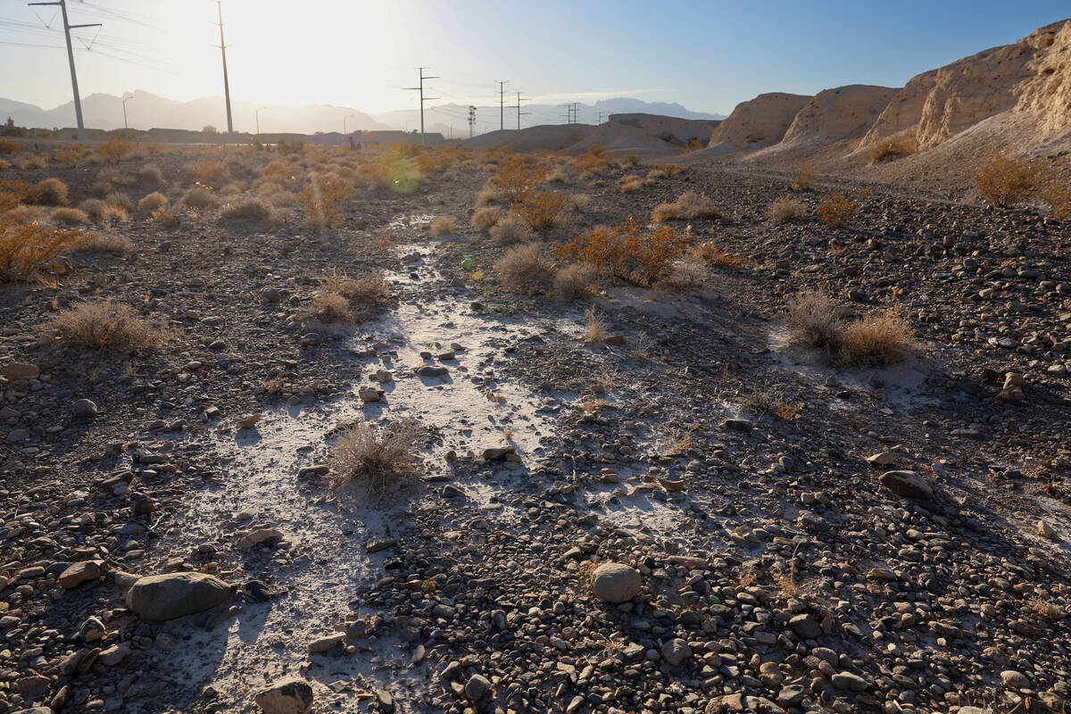 A dry wash is seen at Tule Springs Fossil Beds National Monument in Las Vegas Wednesday, Jan. 2 ...