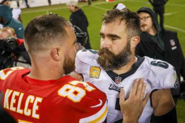 Travis Kelce (left) and Jason Kelce. (AMG-TheStreet)