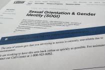 A page, top, from the Census.gov website that displayed on Jan. 24, about sexual orientation an ...