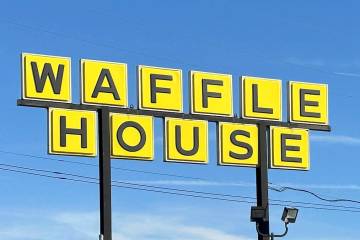 A Waffle House sign is shown in Indianapolis Feb. 19, 2024. (AP Photo/Isabella Volmert, File)