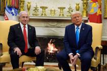 President Donald Trump meets with Israel's Prime Minister Benjamin Netanyahu in the Oval Office ...