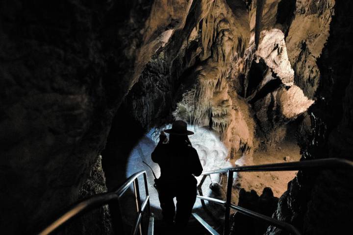 Great Basin National Park Chief of Interpretation, Nichole Andler, gives a tour of Lehman Caves ...