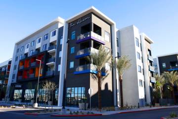 The Ellison, a new apartment complex at The Gramercy mixed-use center, is seen, on Friday, Feb. ...